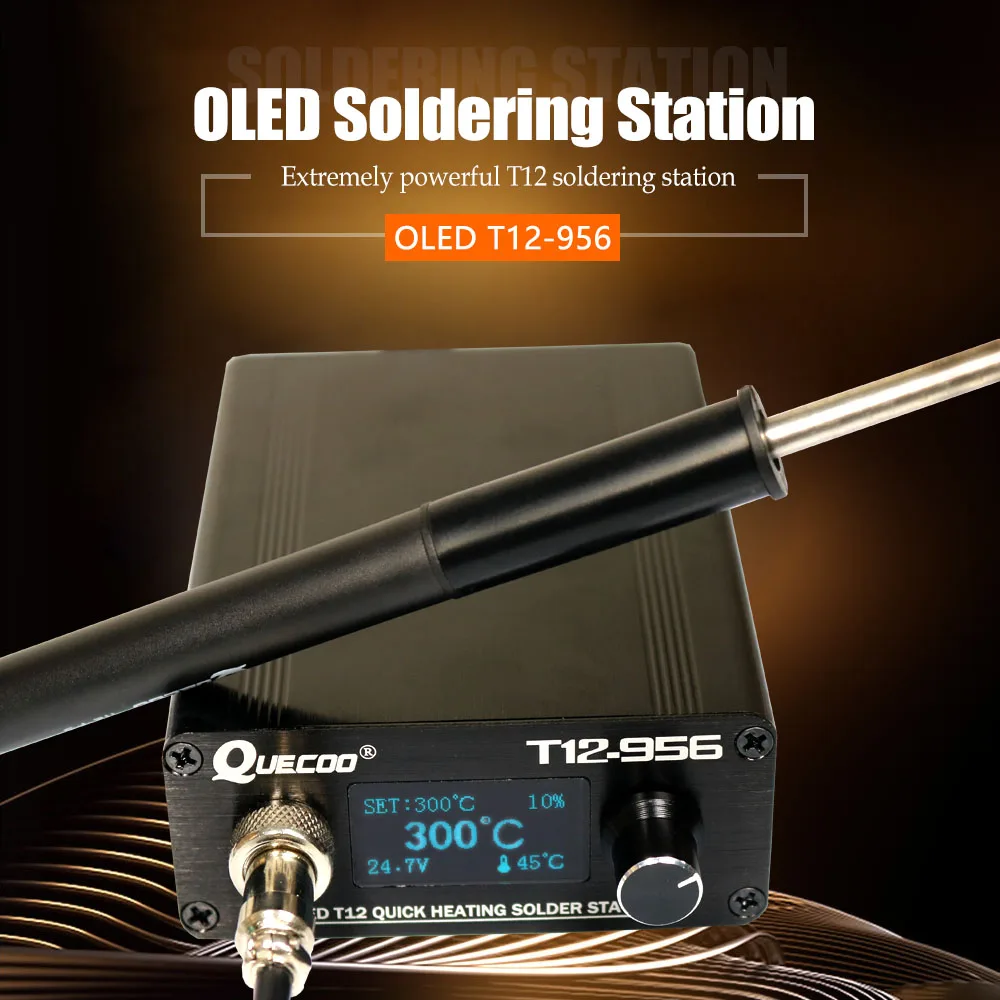 T12-956 OLED-STC 1,3 дюймов цифровой дисплей паяльная станция большой экран с T12-P9 пластиковой ручкой и K паяльник
