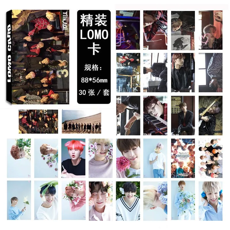 [MYKPOP]SEVENTEEN LOMO Card K POP FASHION 03 бумажная Фотокарта HD SA18030414|photocard|shion |