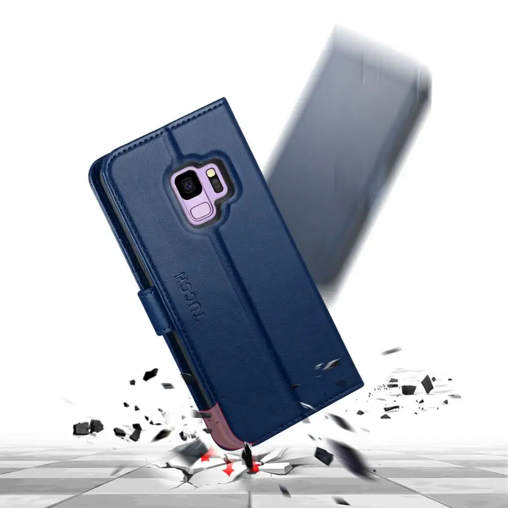 Чехол-бумажник tuch для Galaxy S9, с отделением для карт, с откидной подставкой, для переноски-все внутренние защитные магнитные чехлы из ТПУ для Galaxy S9