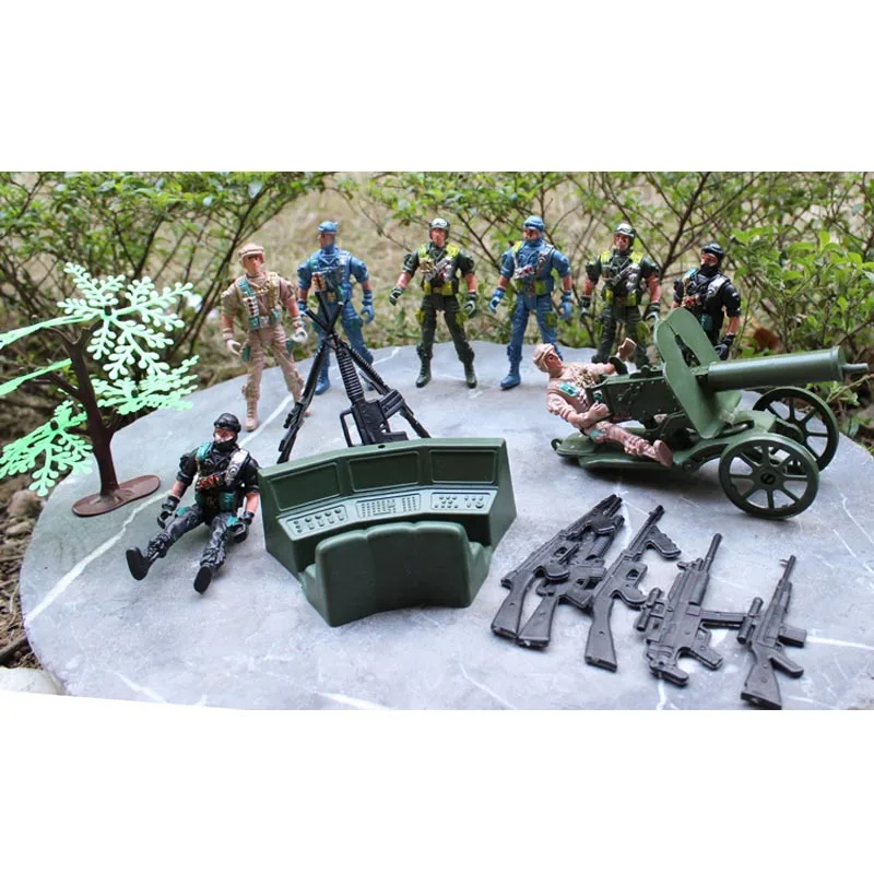 

19pcs/set Classic WWII Second World War 9cm Soldier Military Model Actions Figures Set Gift for Commander Boys Small backpack