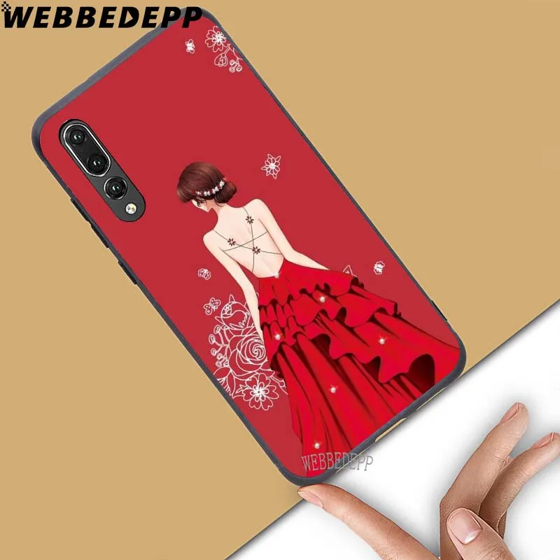 WEBBEDEPP свадебное платье для девочек мягкий чехол Huawei Honor 6 7A Pro 7C 8C 7X 8X 8 9 10 lite