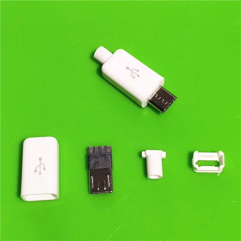 10 шт./лот YT2153 Micro USB 4 контактный штекер Черный/Белый Сварочные данные OTG линейный - Фото №1