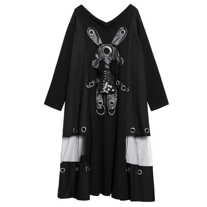 Женское платье с сетчатым подолом длинное в стиле пэчворк из искусственной кожи