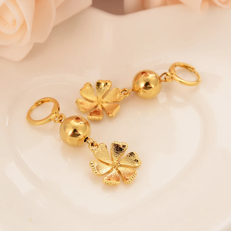 gold flower drop earring Ethiopian/Nigeria/Kenya /Ghana Gold Dubai India african Arab Middle Eastern Jewelry Mom girl Gifts | Украшения и