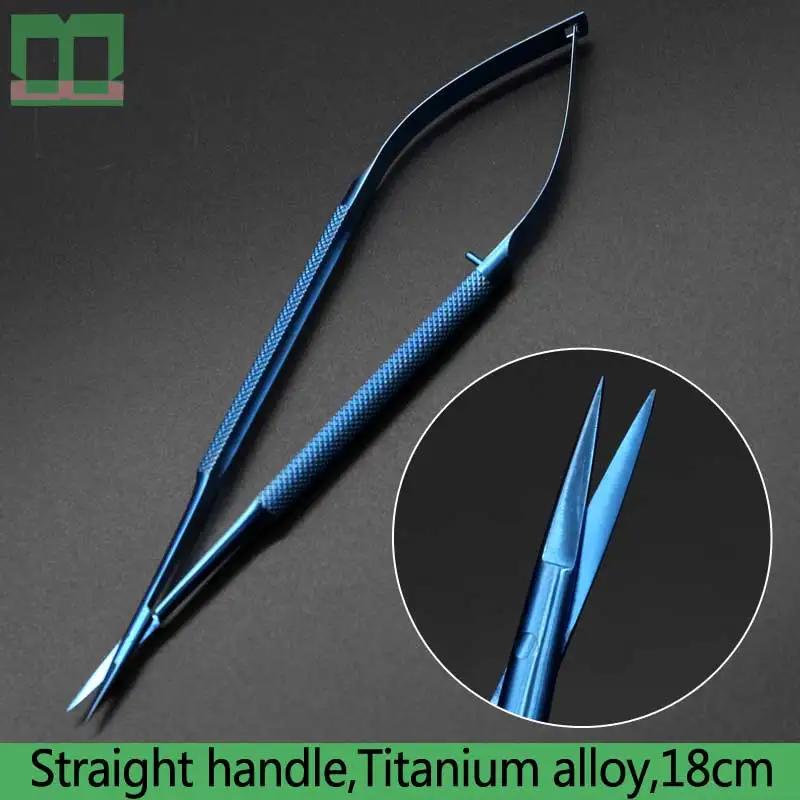 Microsurgical ножницы titanium сплав ножницы для роговицы двойного века хирургический инструмент хирургические ножницы 12,5/14/15/16/18 см - Цвет: Прозрачный