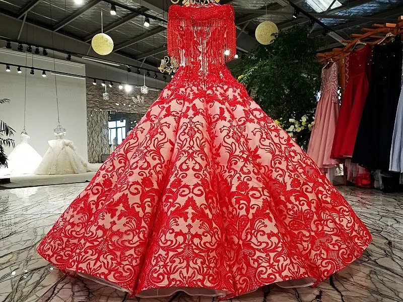 21047 2018 Новый дизайн красное вечернее платье с рукавами крылышками фатиновое