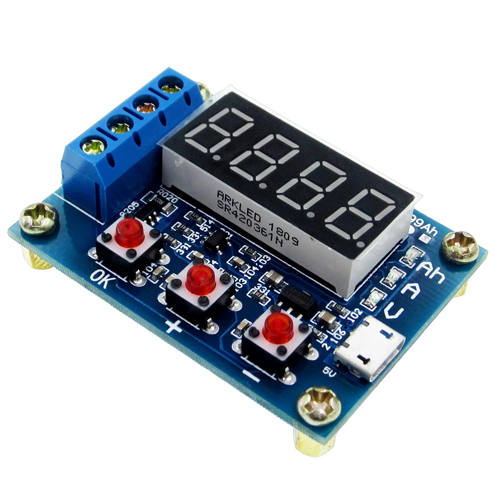 Micro USB Power Battery Capacity Tester ZB2L3 LED Digital Li-ion Lithium 18650 External Load Discharge Testing Analyzer | Электроника