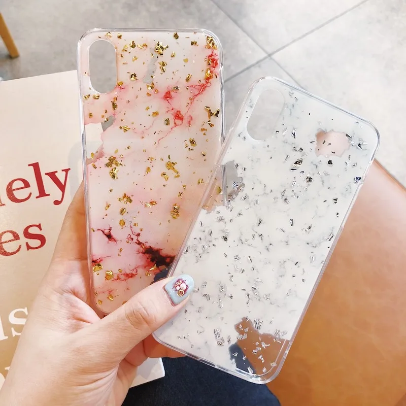 Suitable For Iphone 66s 6p 78 8p x Xs Xr Xsmax Gold Foil Marble Quiet Mobile Phone Case |