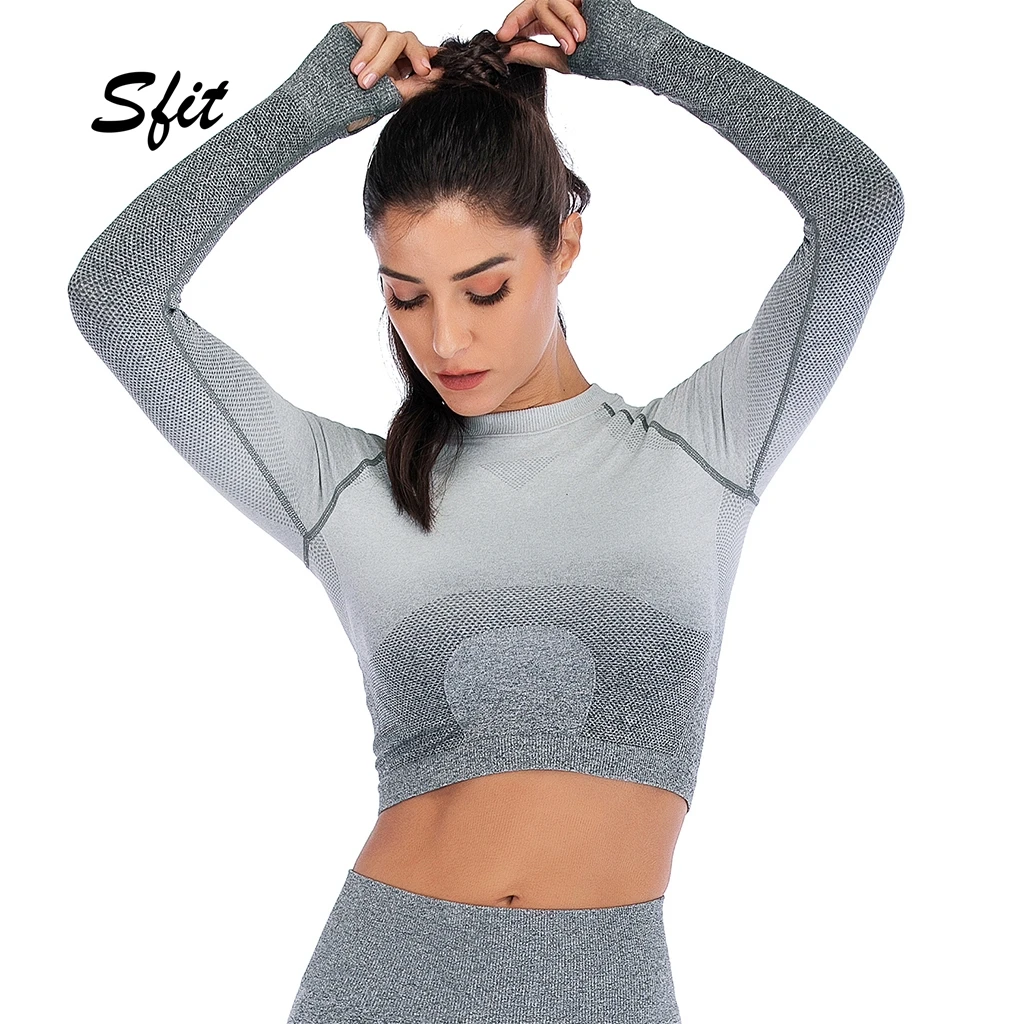 Sfit 2019 Женская Сексуальная растягивающаяся Гимнастерка для занятий йогой и