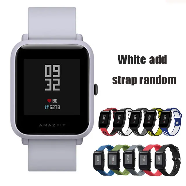 White gray strap Смарт-часы Amazfit bip с английским/испанским/русским мультиязычным спортом, глобальная версия фитнес-часов - Цвет: White gray strap