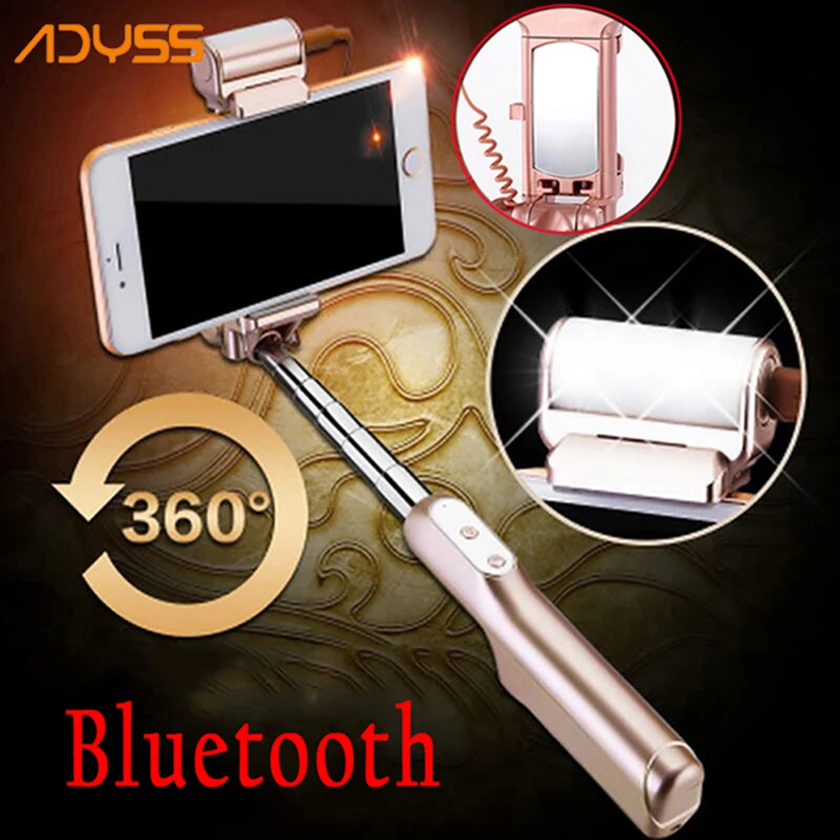 ADYSS селфи палка для Bluetooth монопод с зеркальным светом Android iPhone samsung мобильный