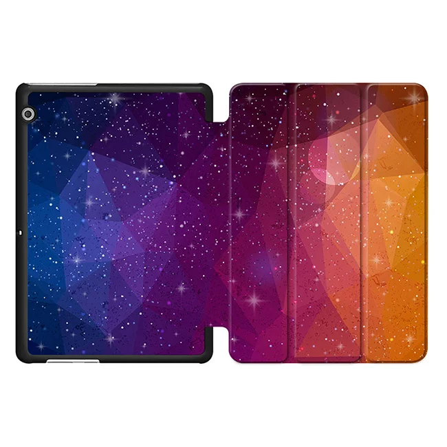 HW009 MTT цветной многоугольник чехол для huawei MediaPad T3 10 9," подставка флип из искусственной кожи чехол для Funda Honor Play Pad 2 9,6 дюймов планшет - Цвет: HW009