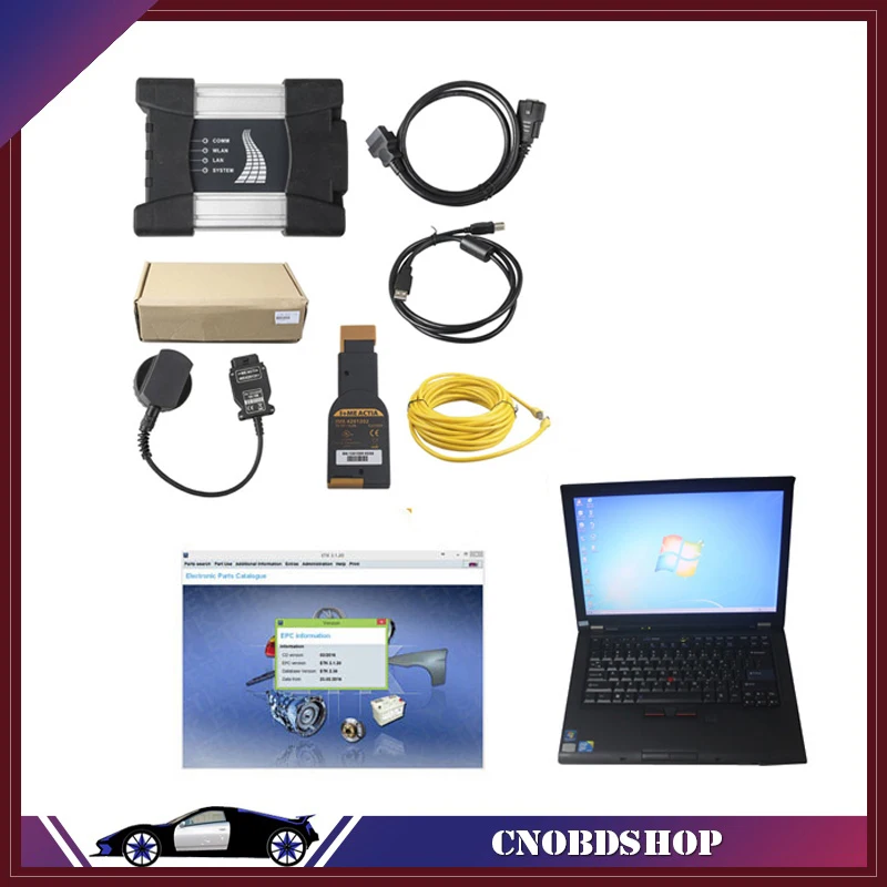 V2019.7 для BMW ICOM Next A + B C wifi с подержанным ноутбуком Lenovo T410 I5 ЦП 4 Гб Φ 4.18.12 ISTA D 3.66.1