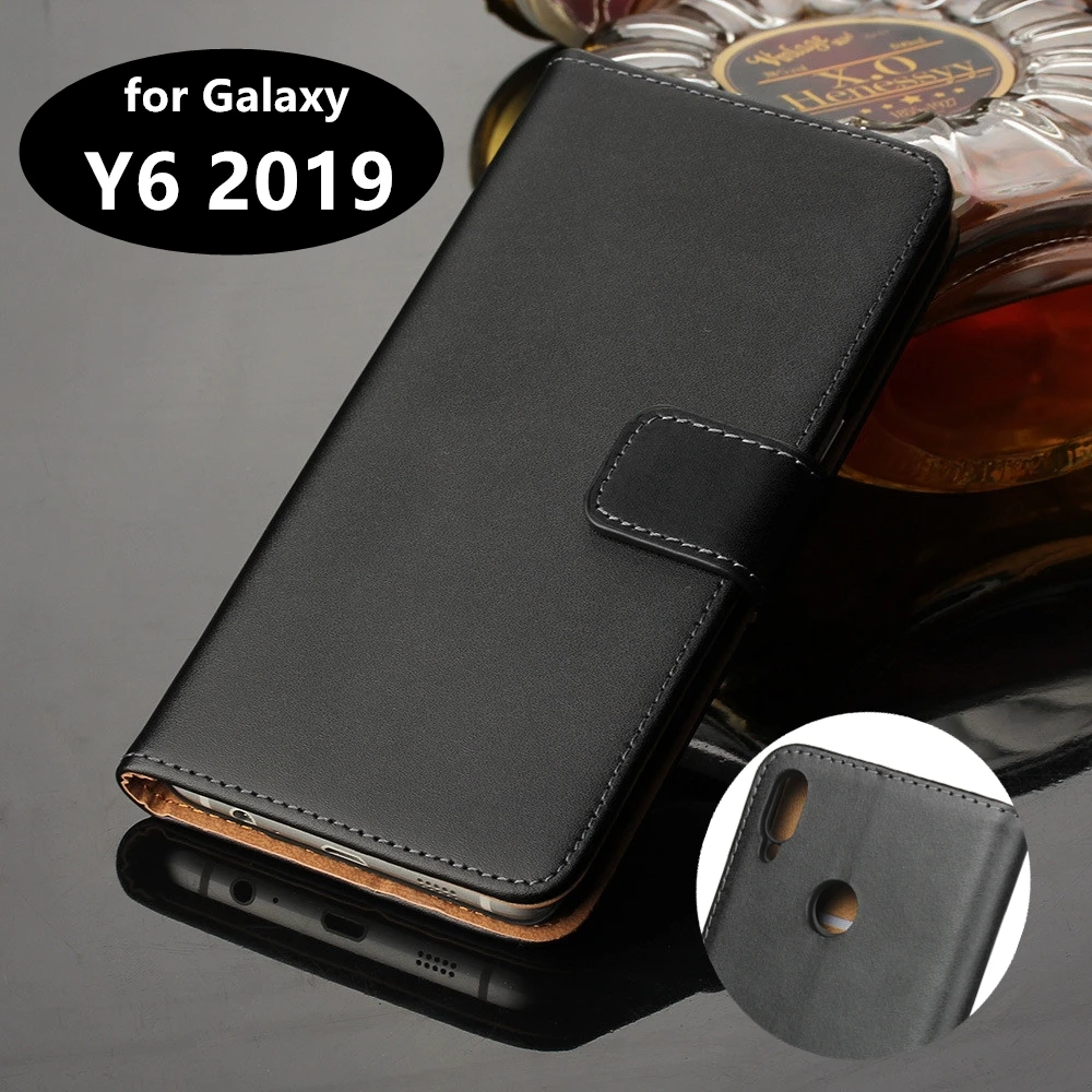 Кожаный чехол книжка премиум класса для Huawei Y6 2019 держатель карт телефона Prime 2019/Y6
