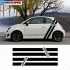 Полосы с итальянским флагом, виниловые наклейки для кузова автомобиля Fiat 500 595, полосы с вертикальными и задними полосами Abarth