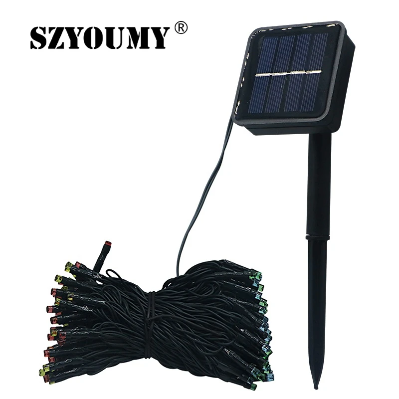 

SZYOUMY LED Solar String Fairy Light 12M 100LEDS 22M 200LEDS Good Quality Waterproof Solar Power 7 Colors For Garden Decoration