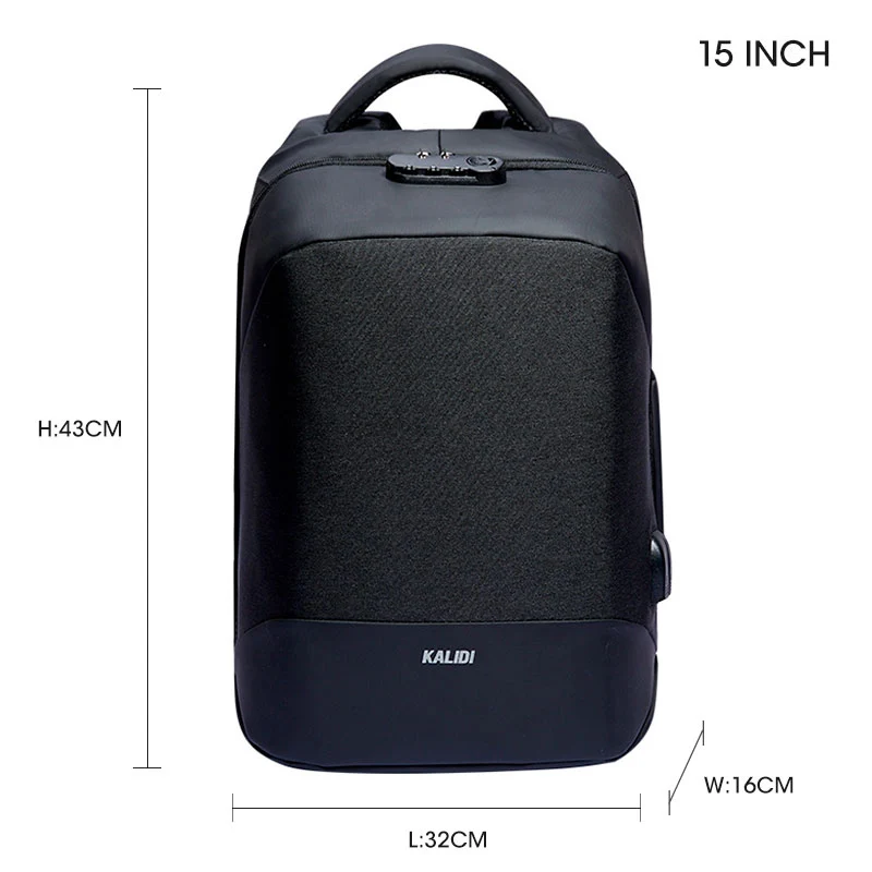black 2 KALIDI 15 дюймов USB зарядка водонепроницаемая сумка для ноутбука для Mackbook pro 13,3-15,6 дюймов Сумка для ноутбука сумка для компьютера для подростков - Цвет: black 2