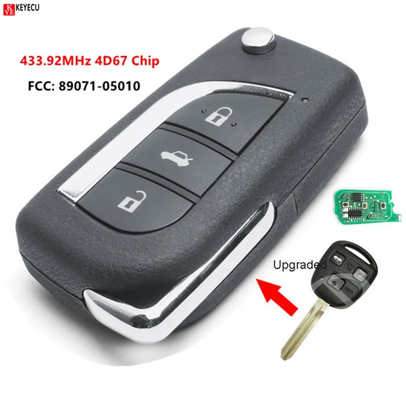 Keyecu умная самодельная флуоресцентная микросхема 433 92 МГц 4D67 для Toyota Avensis 2003 2004 2005