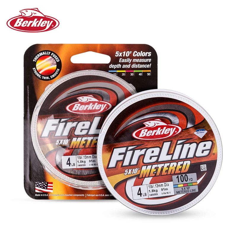 Berkley FireLine 5X10' Metered 20LBs Плавная литая износостойкая низкая память соленая вода 100yds