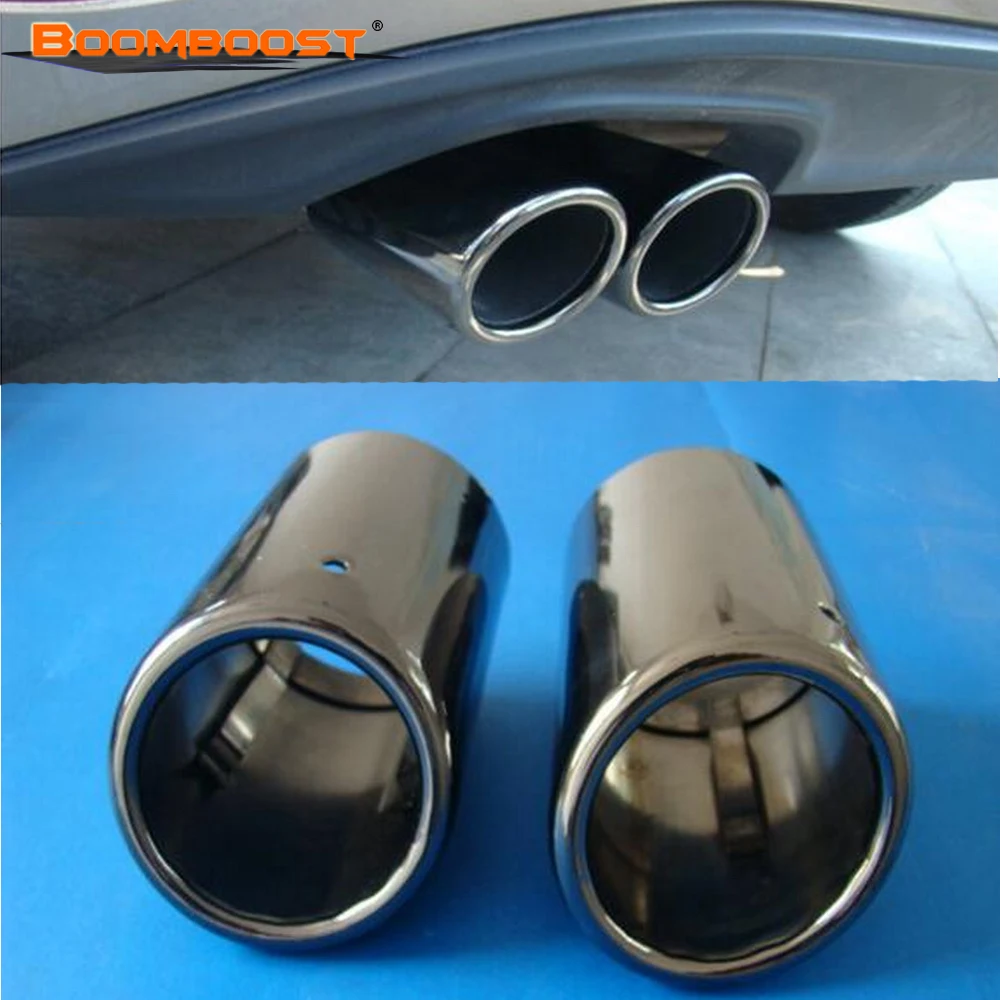 

Titanium Black Pair Car Tail Exhaust Tip Pipes Boomboost For B/MW 2012-2017 F30/F31/F35