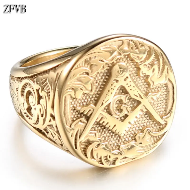 ZFVB в стиле хип хоп массонские кольца для мужчин и женщин из нержавеющей стали