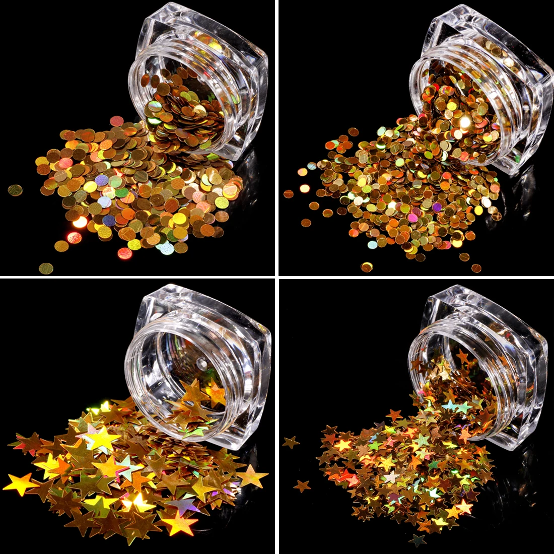 Смешанные цвета 3D ультра-тонкие блестки порошок пятиконечная звезда Круглый DIY