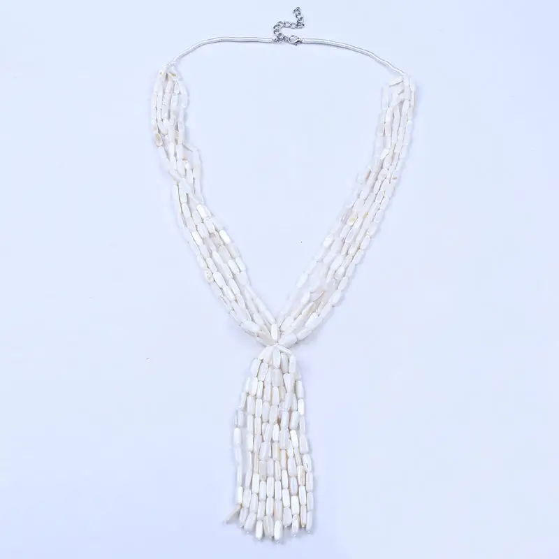 Romantic shell bead necklace nice jewelry women multitiered pendant tassel femme statement | Украшения и аксессуары
