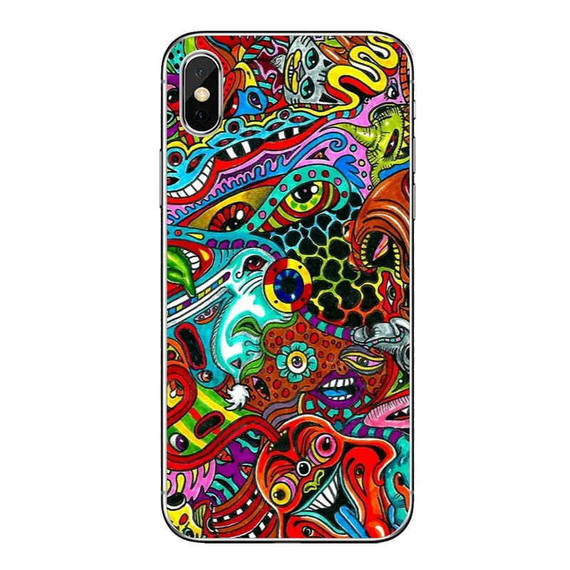 Психоделический абстрактный яркий LSD Trippy для iPhone X XR XS Max 8 7 6s 6 plus SE 5S 5c 5 4S 4 iPod Touch мягкий чехол для телефона - Цвет: LSD-Trippy-A-11