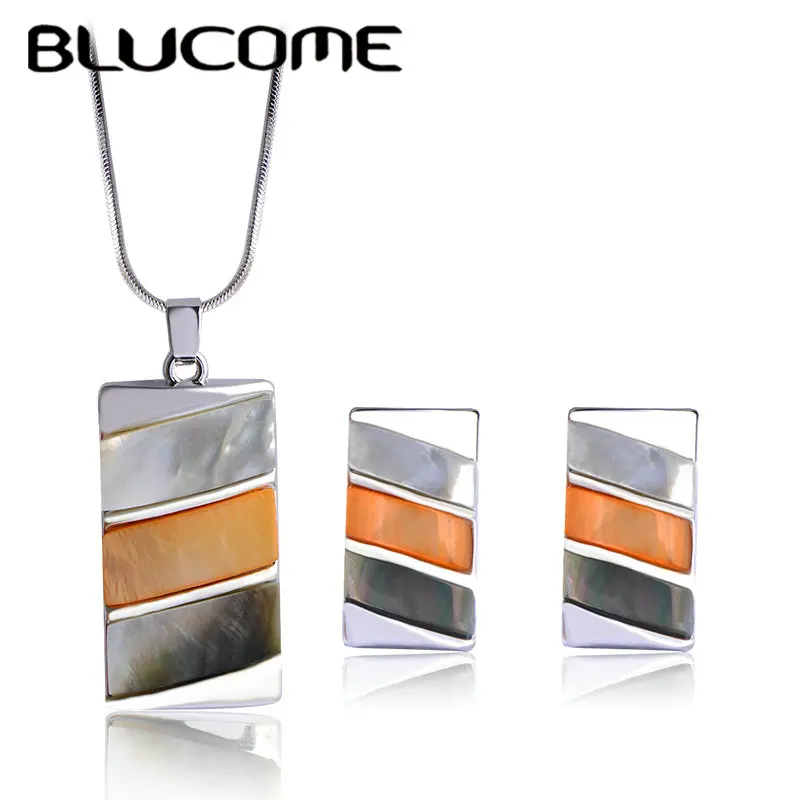 Женский Ювелирный Комплект Blucome черный комплект из колье и серёг в форме ракушки