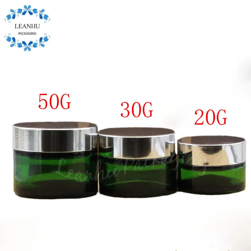 

Банка для крема из зеленого стекла, 20 г/30 г/50 г, банки для крема для ухода за кожей/маски/крема для рук, пустой косметический контейнер