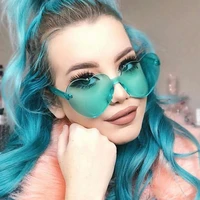 heart sunglasses women candy color transparent clear lens women sun glasses shades fashion style club party cosplay sunglasses