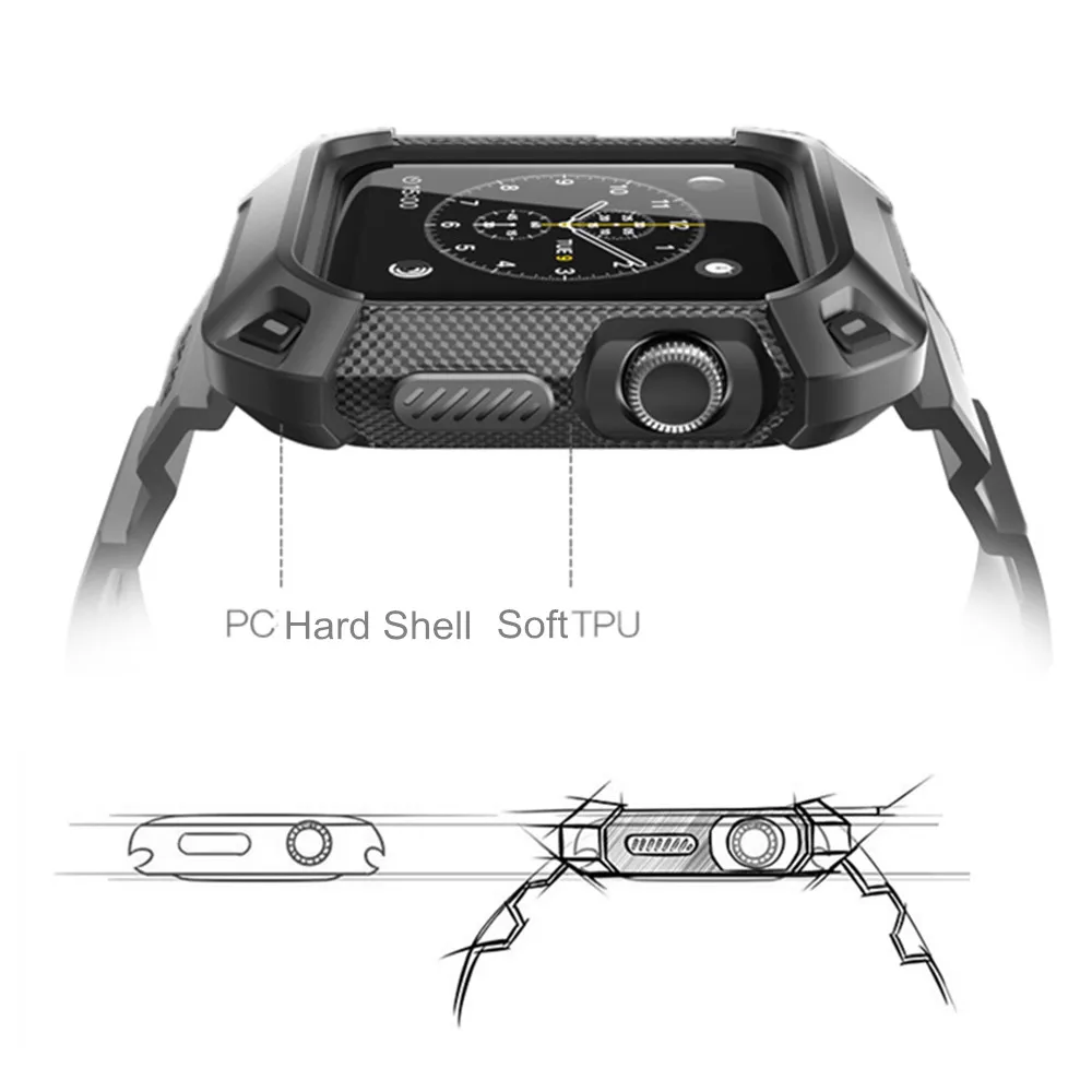 UEBN спортивный ремешок для часов apple watch 4 Чехол наручных iwatch 44 мм 40 correa в едином