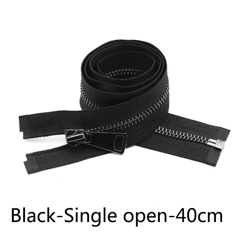 BlackSingle-40CM Meetee15-120cm 5# металлическая молния двойные ползунки самофиксирующиеся Длинные молнии DIY пуховик сумка брюки одежда швейный Декор Аксессуары - Цвет: BlackSingle-40CM