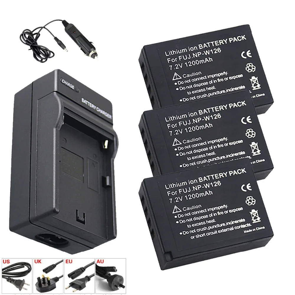 3 шт. NP W126 батарея + ЖК зарядное устройство USB для Fuji HS50 HS35 HS33 HS30 EXR XA1 XE1 X Pro1 XM1 T10 XT1 XE2