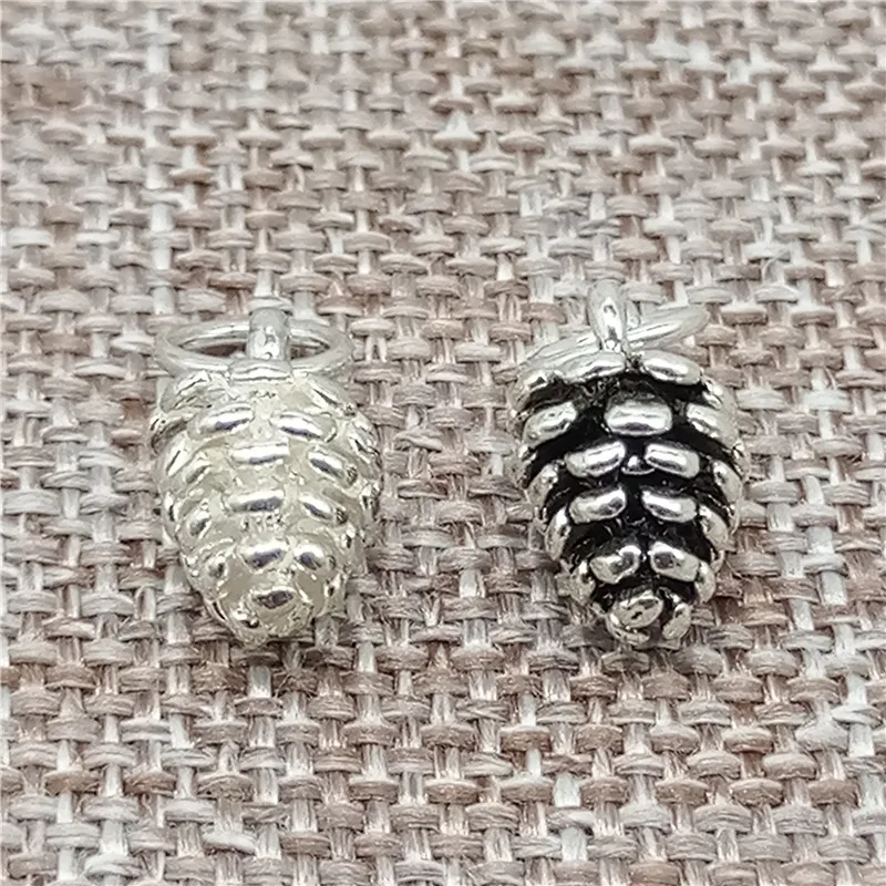 925 пробы серебряные подвески Pinecone в виде соснового конуса для браслета ожерелья |