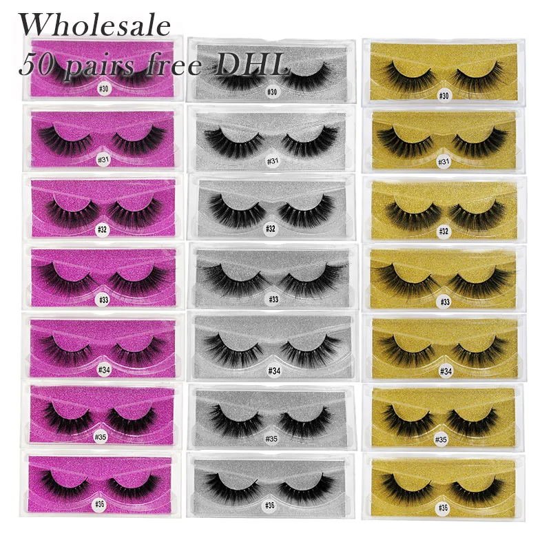 50 pairs free DHL SHIDISHANGPIN 3d mink lashes false eyelashes natural volume cruelty faux cils wholesale | Красота и здоровье