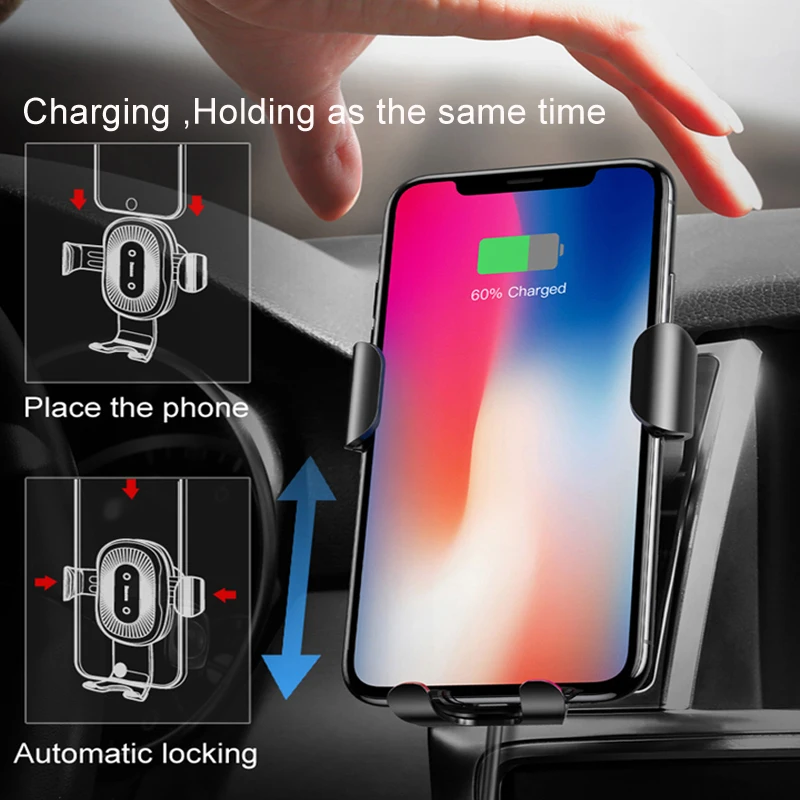 Baseus 10 W QI автомобильное беспроводное зарядное устройство для iPhone X 8 samsung Galaxy S9