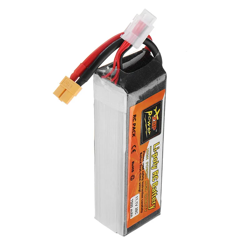 Высокое качество ZOP power 11,1 V 7500mAh 35C 3S перезаряжаемая Lipo батарея XT60 Разъем для RC квадрокоптера автомобиля