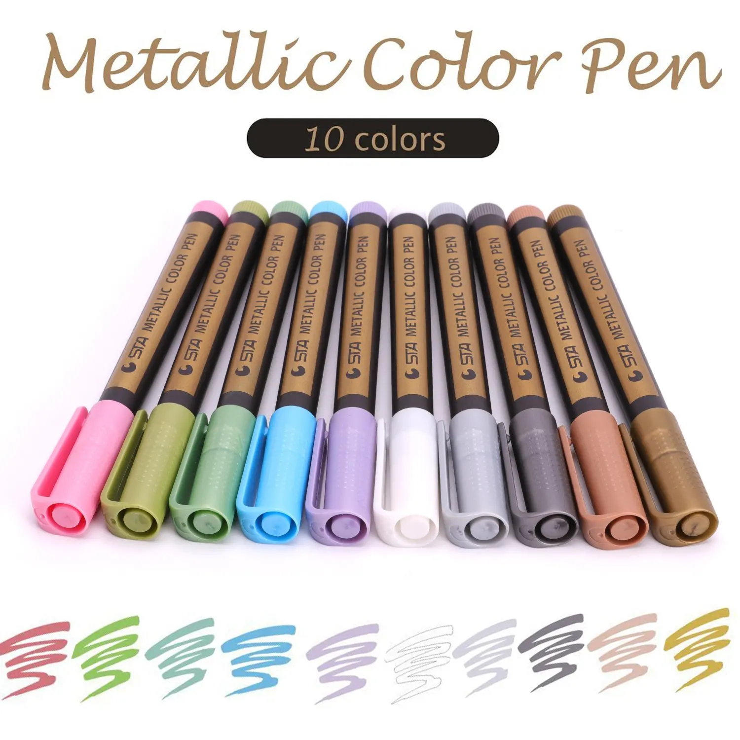 10 шт. Маркеры цвета &quotметаллик&quot ручки металлическая художественная роспись