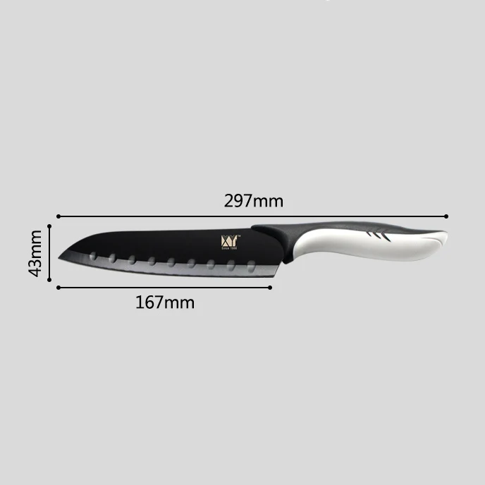 XYj нож из нержавеющей стали фруктовый нож Santoku нож шеф-повара для нарезки хлеба+ Овощечистка Кухонные ножи высокой твердости Набор из 7 предметов - Цвет: 7 Santoku Knife