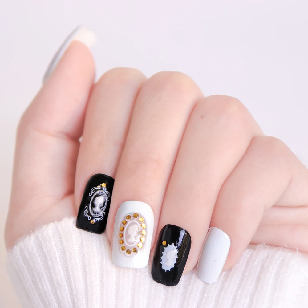 30 листов наклейки на стикеры 3d ногти nail art с белым цветочным узором клейкие