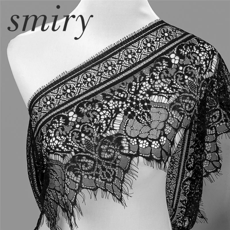 Классическая мягкая Цветочная кружевная отделка smiry черно белая ресниц 3 ярда