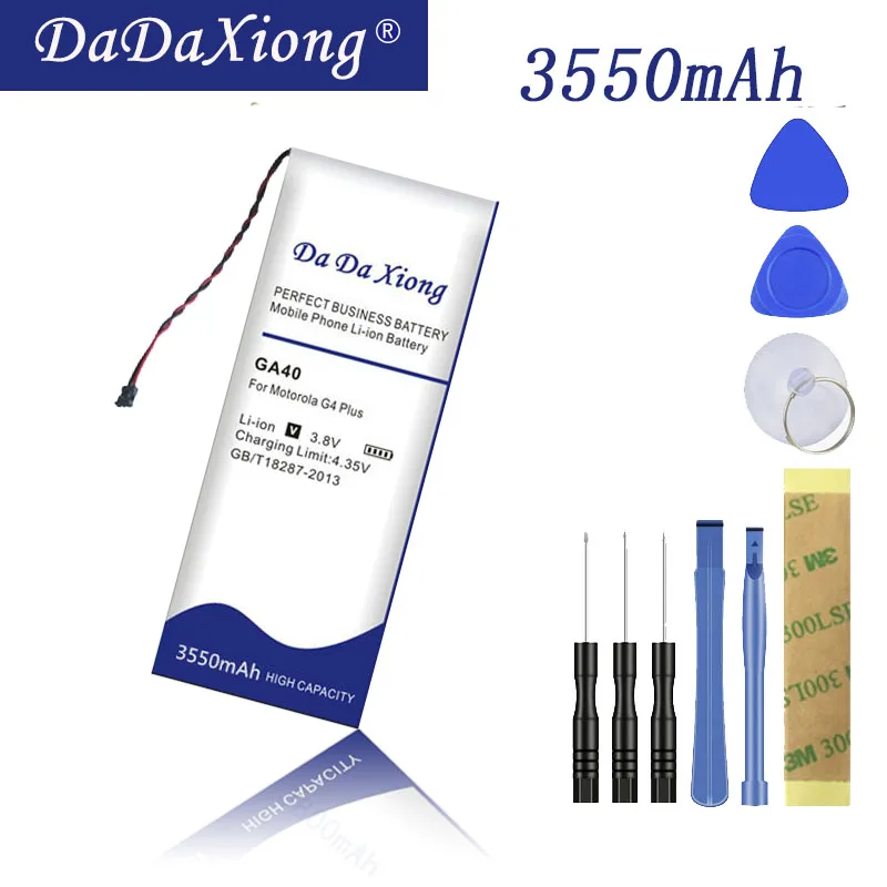 Da Xiong 3550 мАч GA40 батарея для Motorola Moto G4 Plus GA40 XT1625 XT1622 XT1644 XT1643 SNN5970A батарея+ Подарочные инструменты