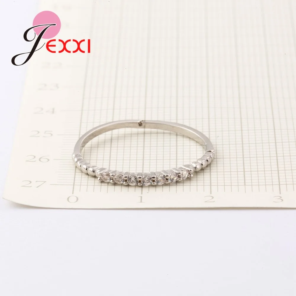

Wholesale Simple Style Women Girls Party Engagement Jewelry 925 Sterling Silver Ring With Clear Cubic Zirconia