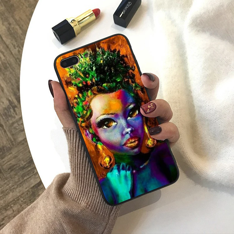 Мягкий силиконовый черный чехол для телефона в африканском стиле из ТПУ iPhone X 5 5S 6
