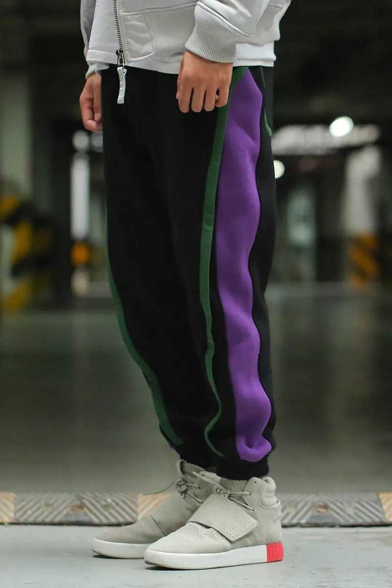 Red Charcoal Winter New Color Side The Purple And Velvet Black Leg Trousers Hipster Mens Pants |