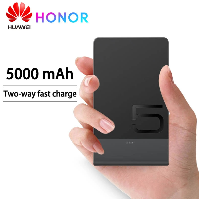 Huawei официальный Мощность банка 5000 мА/ч, CP06 двухсторонняя Быстрая зарядка 5 В/2A Мощность Bank зарядное устройство для iPhone X XS XR 8 samsung Xiaomi