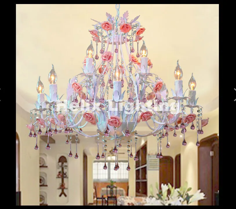Люстра в европейском стиле светильник с розовыми розами 6 л/8 л/12 л/18 л E14|decorative