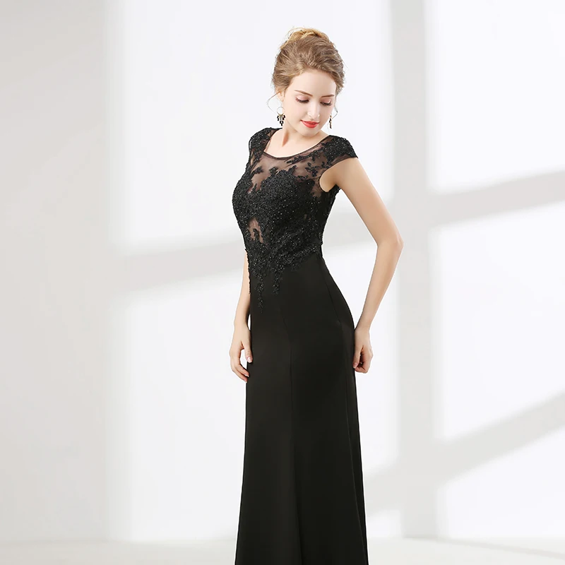 Женское вечернее платье Forevergracedress черное кружевное русалки с
