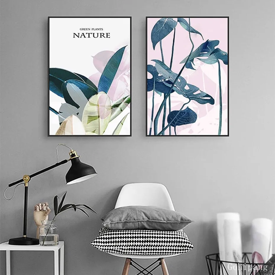 Скандинавский минималистичный тропический обновленный лист холст картина